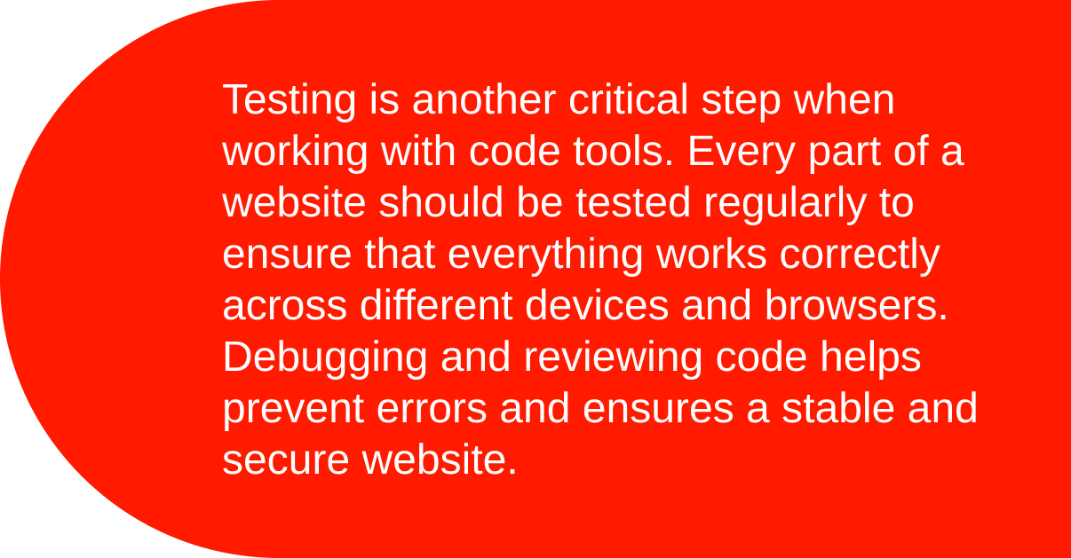 Testing and debugging text