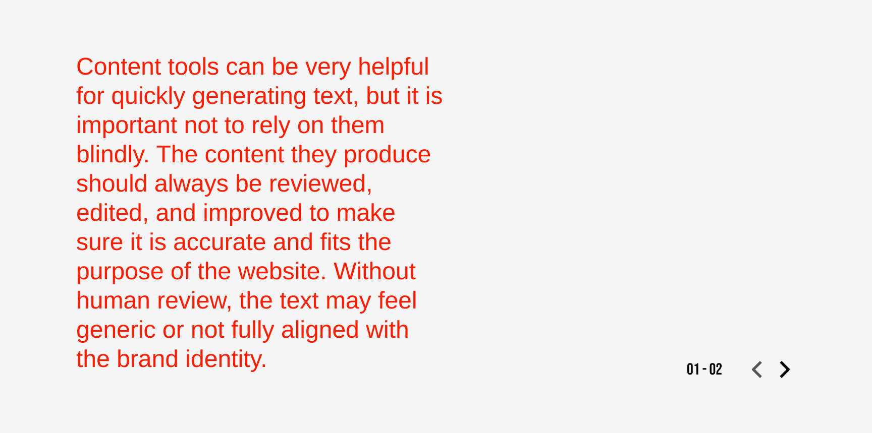 Important note for content tool usage